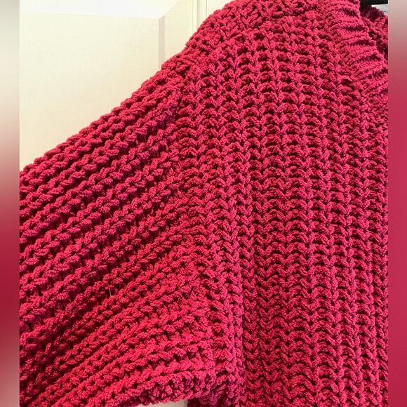 Pink Lily Whispering Winds Chenille Oversized Boatneck‎ Sweater Red Size Small - Picture 6 of 9